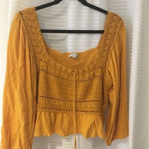 NWT American eagle boho top mustard